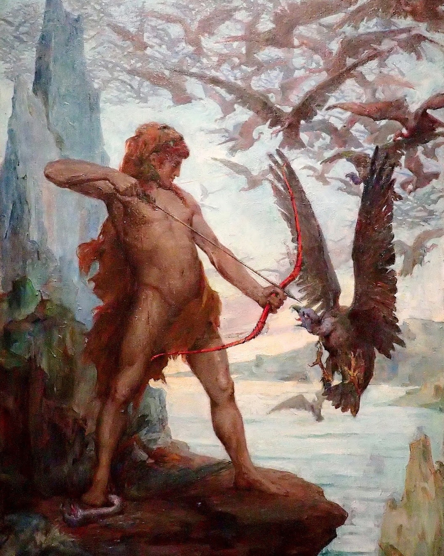 Edgard Maxence - Héraclès détruit les oiseaux de Stymphale - 1893 CE.jpg